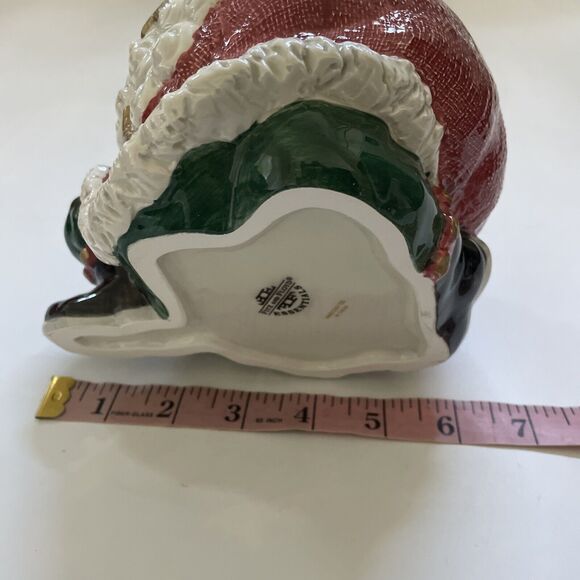 Retired FITZ & FLOYD "SNOW BUSINESS" SANTA CLAUS CHRISTMAS CANDY JAR Cookie- - Picture 7 of 13